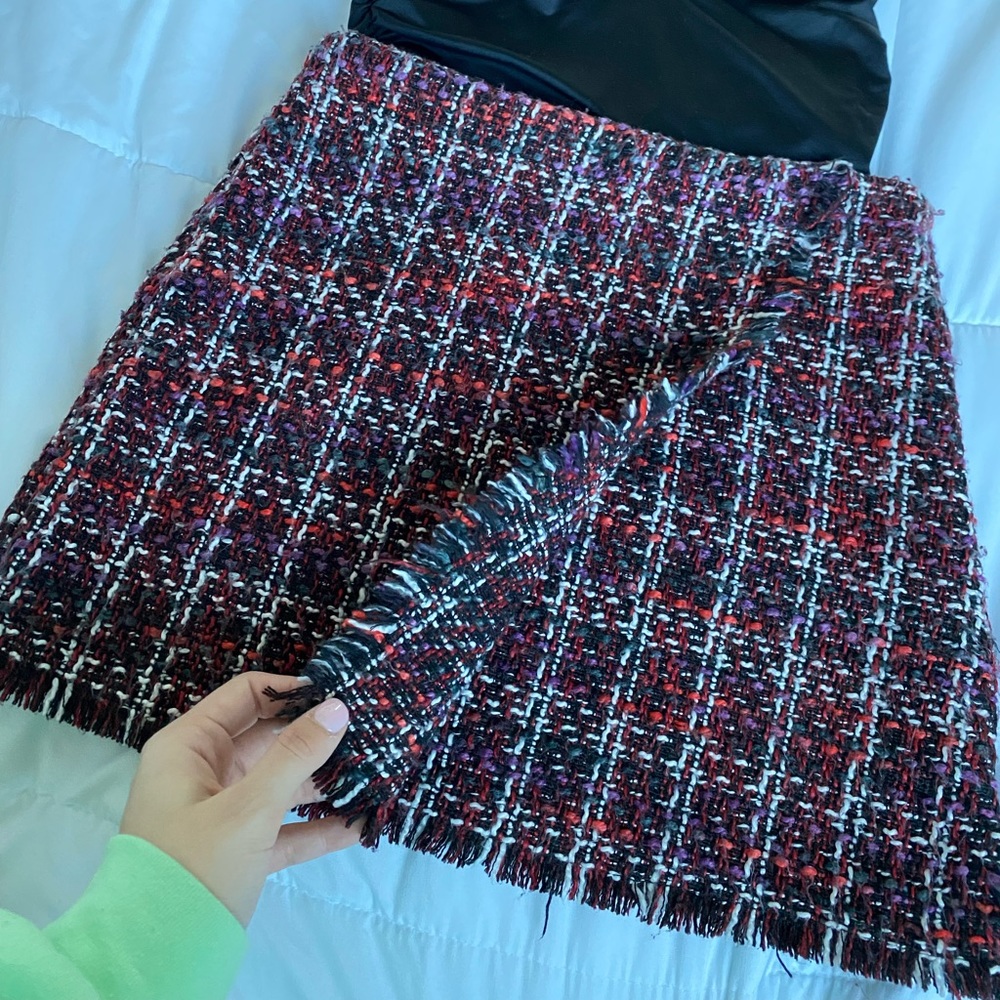 Gingham Knit Mini Skirt